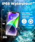 Unitedtime Magnetic Case for iPhone 14 Pro, Waterproof with Built-in Screen Protector, Shockproof Dustproof Heavy Duty