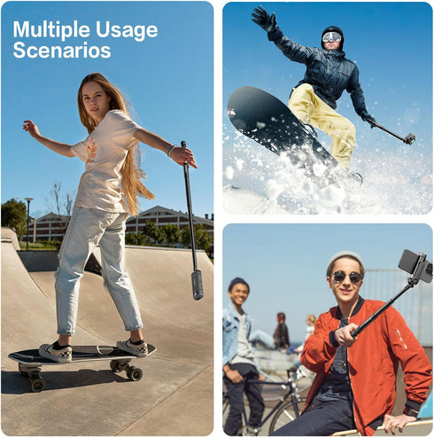 VYVIYON 114cm Stick,1/4" Insta360 X4 X5 Invisible Selfie Extended Monopod Pole with Adapter Compatiable with Sports