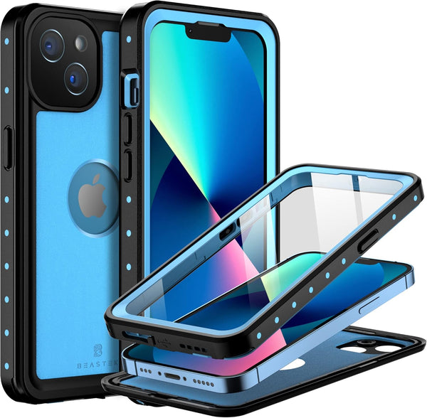 BEASTEK Waterproof Case for iPhone 13, NRE Series Shockproof Dustproof Underwater IP68 with Built-in Screen Protector,