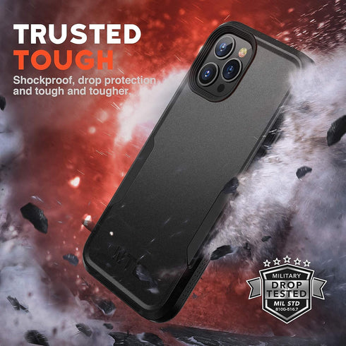 NTG Heavy-Duty Case for iPhone 12 Pro Max, Rugged Lightweight Slim Shockproof Protective Case, Black