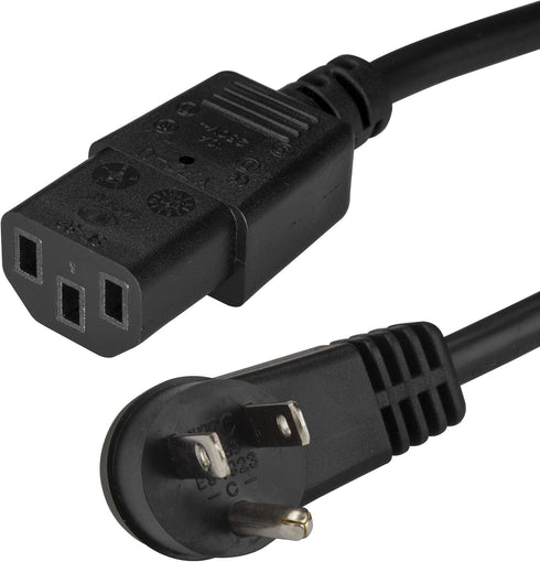 StarTech.com 6ft Computer Power Cord, Right Angle NEMA 5-15P to C13, Replacement AC Power Cord for PC/Monitor