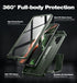 Dexnor Heavy Duty Case for Samsung Galaxy Note 10+ Plus, Army Green, with Built-in Screen Protector & Kickstand.