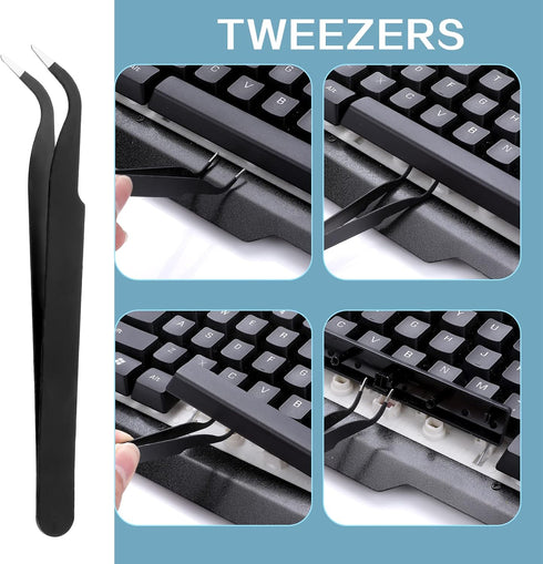 Keycap Remover Tools Kit, 6 Pieces Keycap Switch Puller, Keyboard Cleaning Set, Key Caps Removal Tool for Mechanical