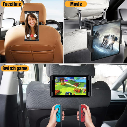 Tablet Holder for Car, iPad Headrest Mount for 5.5-18.4 Inch Tablet/Phones, 360° Rotating Adjustable Trip Essentials
