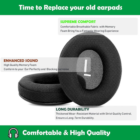 Professional Replacement Earpads Cushions for Mpow 059/H1/H5 Bluetooth Headphones with Breathable Fabric & Foam