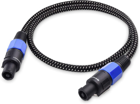 Cable Matters 2-Pack, Premium Braided 12AWG Speaker Cable 3 ft Compatible with Speakon NL4FC Port by Cable Matters
