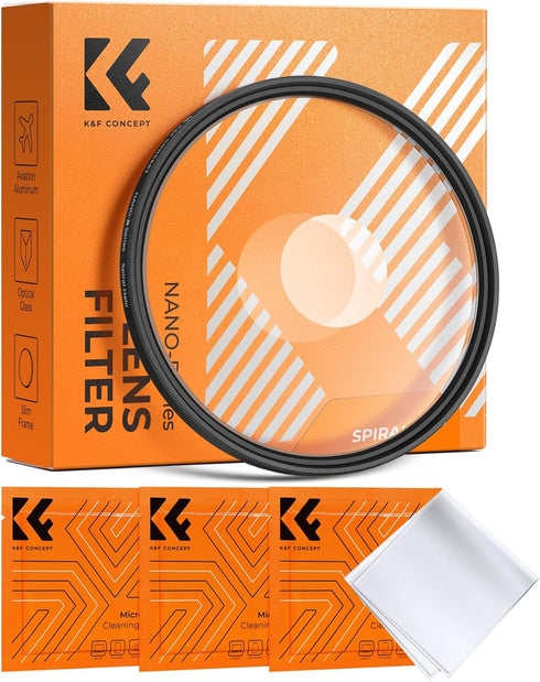 K&F CONCEPT 67mm Spiral Halo Camera Lens Filter, Premium Optical Glass Halo Swirl Special
