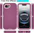 ouyncase 16e 17e 3-Layer 16e/17e,WineRedPink Phone Case for iPhone Case & iPhone Case with HD Screen Protector, Heavy