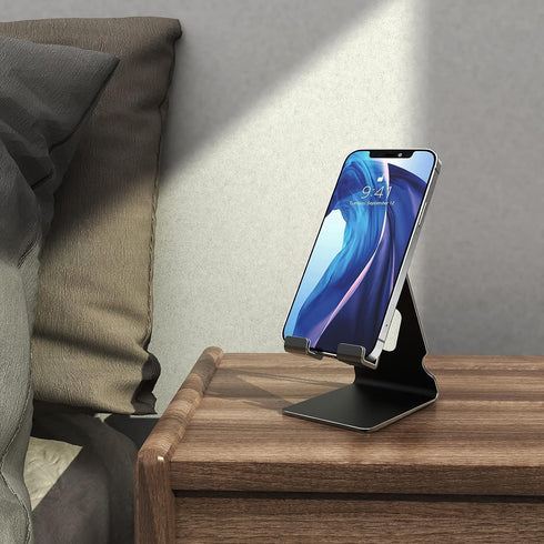 TOPGO 2 Pack 17 16 15 14 13 12 Cell Phone Stand, Phone Dock, Cradle, Holder, Aluminum Desktop Phone Stand with Cable