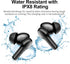 Premium Wireless Earbuds - Bluetooth 5.3, Hi-Fi Stereo, IPX8 Waterproof, Deep Bass, 4 Mics, Noise Cancelling - Black