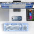 COVEVA 2.4GHz Wireless Bluetooth Keyboard - Full Size Retro Round Typewriter Style Wireless Keyboard with & Bluetooth