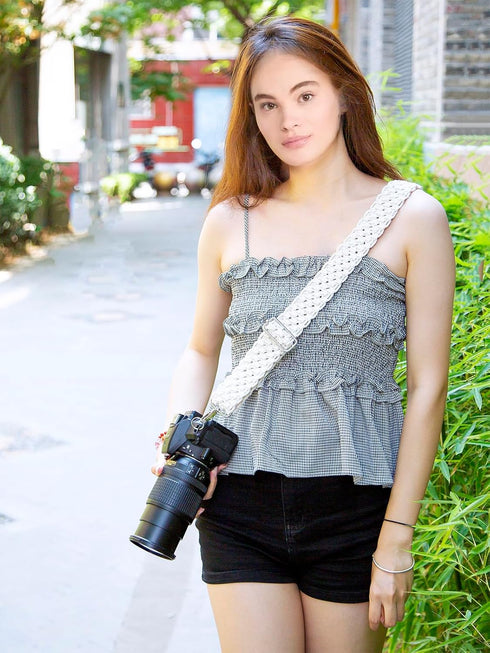 Macrame Camera Strap for DSLR, Adjustable Handwoven Universal Neck & Shoulder Strap for Photographers