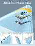 TG90° 10000mAh Power Bank with Built-in Foldable AC Wall Plug and Cables, Ultra Slim Portable Charger for iPhone 16/15