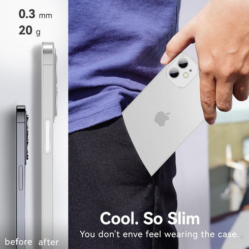 QLTYPRI Ultra Thin iPhone 12 Case 6.1" - White, Soft Silicone TPU Bumper, Shockproof, Full Camera Protection,