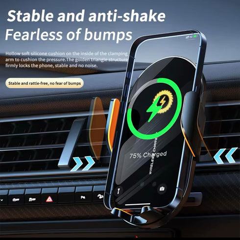 KULTIVR Car Vent Phone Holder - Wireless Fast Charging MagSafe Mount for iPhone and Android with Automatic Clamping