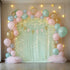10FT 10FT (2 5x10FT) Fomcet Sage Green Tulle Backdrop Curtains with Lights String X Sheer Curtain with Lights Tulle