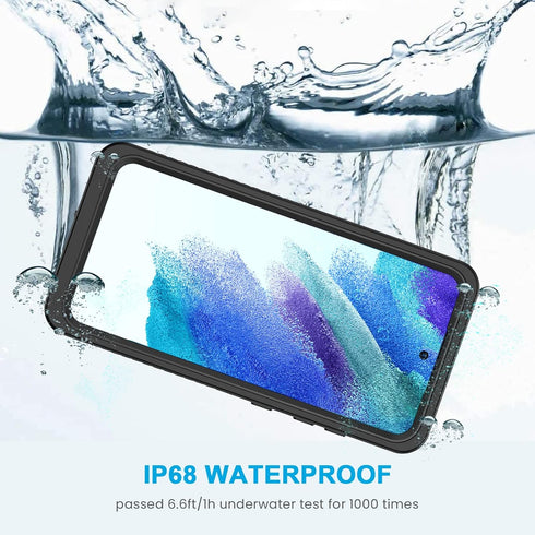 Lanhiem Black IP68 Waterproof Dustproof Case for Samsung Galaxy S21 FE 5G 6.4 Inch with Built-in Screen Protector