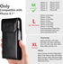 Holster for iPhone iPhone 15, 15 Pro, 14, 14 Pro, 13, 13 Pro, 12, 12 Pro, 11, 11 Pro, XR, Galaxy S24, S23, S22, Premium Leather Pouch with Belt Clip Phone Holster Belt Case, Black -M