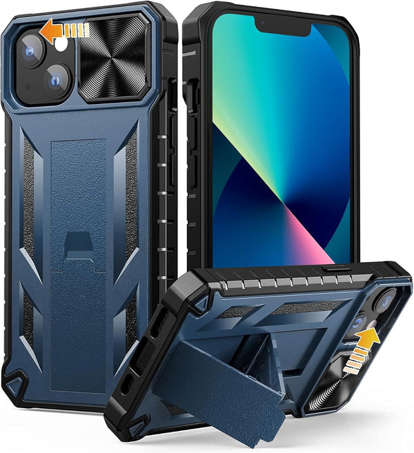 SOiOS for iPhone 16e Case 2025, Shockproof Military Grade Protective Cover with Kickstand for iPhone 13/14