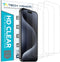 Tech Armor HD Clear Screen Protector for iPhone 15 Pro 6.1" - Premium Quality, Easy Install, 4 Pack, Ultimate Display
