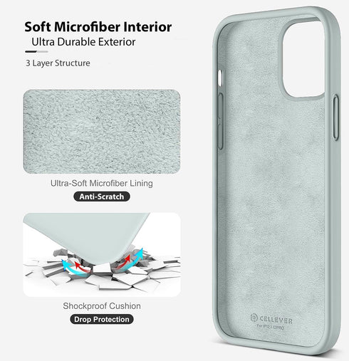 CellEver Heavy-Duty Silicone Case for iPhone 12/12 Pro, Two Shatterproof Glass Screen Protectors, Light Mint