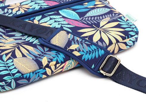 Forest Series Blue Pattern Waterproof Laptop Shoulder Messenger Bag for 15 Inch 15.6 Inch Laptop