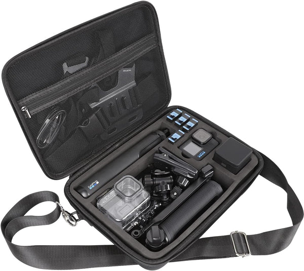 PellKing Large Carrying Surface-Waterproof Case for GoPro 12, 11, 10, 9 Camera, Hard Shell Bag with EVA Liner, Fully