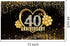 Happy 40th Anniversary Banner Backdrop Decorations, Large Black Gold Wedding Sign Decor for Party Supplies