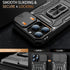 MERRO for iPhone 13 Pro Case with Screen Protector, Military-Grade Sliding Camera Cover, Magnetic Stand, 6.1" Black