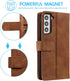 UEEBAI Wallet Case for Samsung Galaxy S21 5G, Retro 9 Card Holder Slots, Zipper Pocket PU Leather Handbag