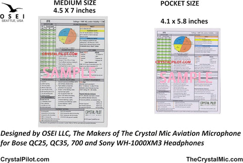 Crystal Pilot VFR and IFR Placard, Medium (4.5 x 7 inches)