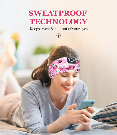 Sleeping Headphones Bluetooth Headband, Sleep Headphones Headband Soft Elastic Cozy Headband Headphones, Sleep Headband for Women Men Teenager Christmas Father Mothers Day Birthday