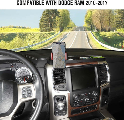 Jimen Cell Phone Holder Mount Dashboard Tray Compatible with Dodge Ram 2012-2017