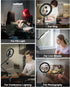 Ring Light with Stand and Phone Holder - USB 10'' Ring Light for Desk, Overhead Camera Mount for