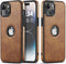 Luxury Leather Business Phone Case for iPhone 15 (2023, 6.1”) - Ultra Slim, Scratch Resistant, Anti-Slip (Brown)