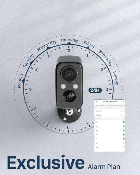 Wireless Outdoor Security Cameras for Home, WiFi Camera with Solar Panel, Battery Powered, Motion Sensor Alarm