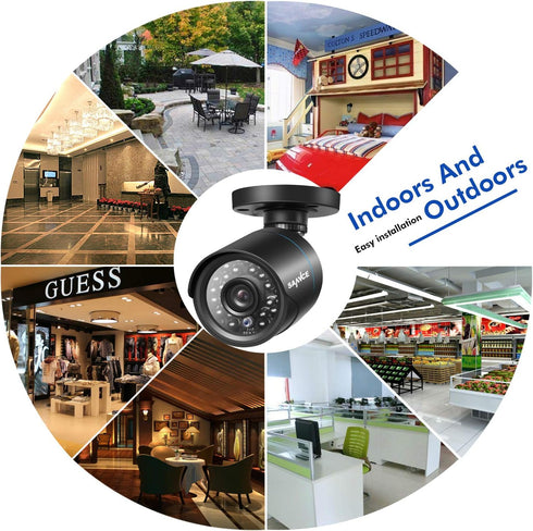 SANNCE 1/4" CMOS 800TVL 960H Weatherproof Bullet Security Camera with IR Cut Lens for Home Surveillance System