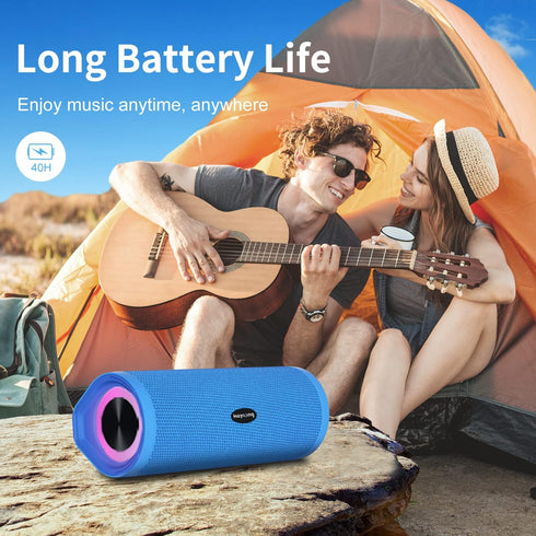 HEYSONG Portable Bluetooth Speaker, Waterproof Wireless Shower Speaker, IPX7 Floating, 5000mAh, Good Bass for Beach