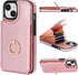 Folosu Compatible with iPhone 15 Case Wallet with Card Holder, 360Rotation Finger Ring