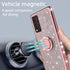 KuDiNi for Revvl v+ 5g Phone Case, Glitter Crystal Soft Clear TPU Luxury Bling Protective Cover with Kickstand Strap
