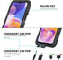 Samsung Galaxy A23 5G Case: Rugged, waterproof, shockproof cover with built-in screen protector & lanyard. Black.