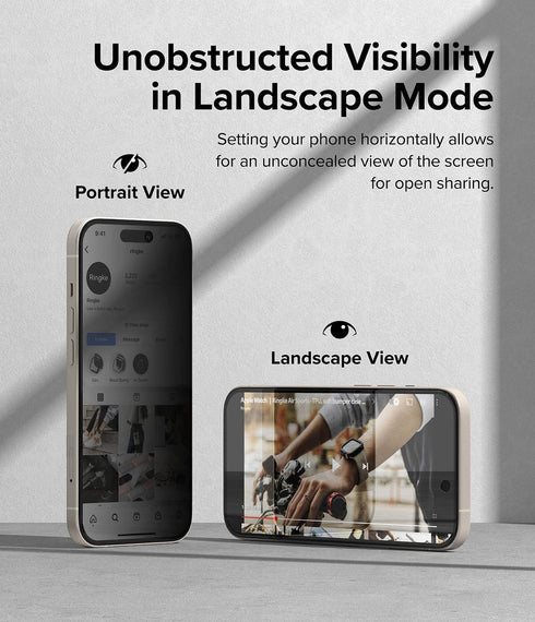 Ringke Privacy Glass for iPhone 15 Plus - Anti-spy Tempered Glass Screen Protector, Easy Install, Case Friendly,
