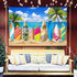 Blulu Tropical Beach Party Decorations Banner, 72.8 x 43.3 Inch Surfboard Backdrop for Luau Photography Birthday Tiki