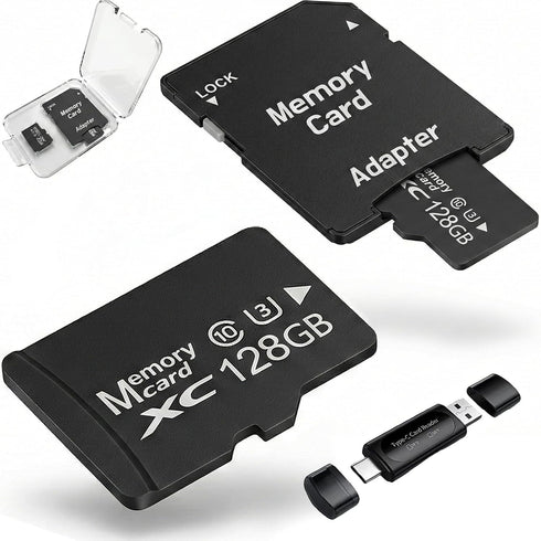 Generic 128GB 2-Pack MicroSDXC Cards A1 U3 V30 SD Adapter USB Reader High