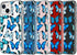 LUHOURI Case for iPhone 13 Mini - Crystal Acrylic Clear with Screen Protector, Slim Fit Floral Blue Butterflies