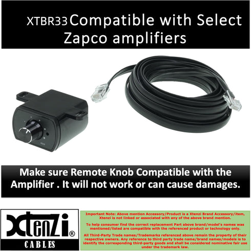 Xtenzi XTBR33 Replacment Bass Gain Volume Knob Control Remote KNOB for Z-BR II Remote Level Control Compatiable