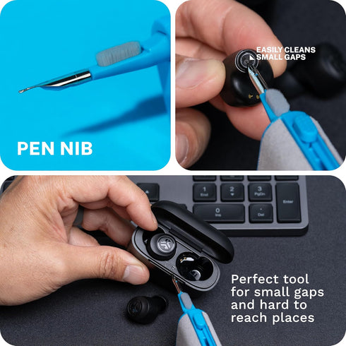 JLab Multipurpose Cleaning Kit for Headphones, Earbuds, Keyboard, Mouse, Microphones, Laptop, Tablet, Cellphone, Smart
