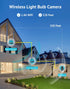 LaView 4MP Bulb Security Camera 2.4GHz, 360° Wireless Outdoor Indoor Full Color Day and Night, Motion Detection,