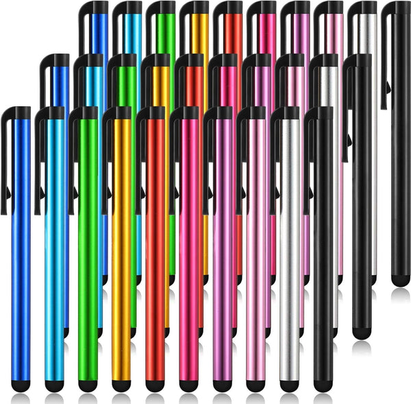 Outus 30 Pieces Slim Stylus Pens for Universal Touch Screens, Compatible with iPhone, iPad, Tablet (10 Colors)