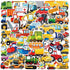 Luziwiox Transportation Vehicle Truck Stickers Pack, 60Pcs Vinyl Waterproof Cool Stickers Construction Truck